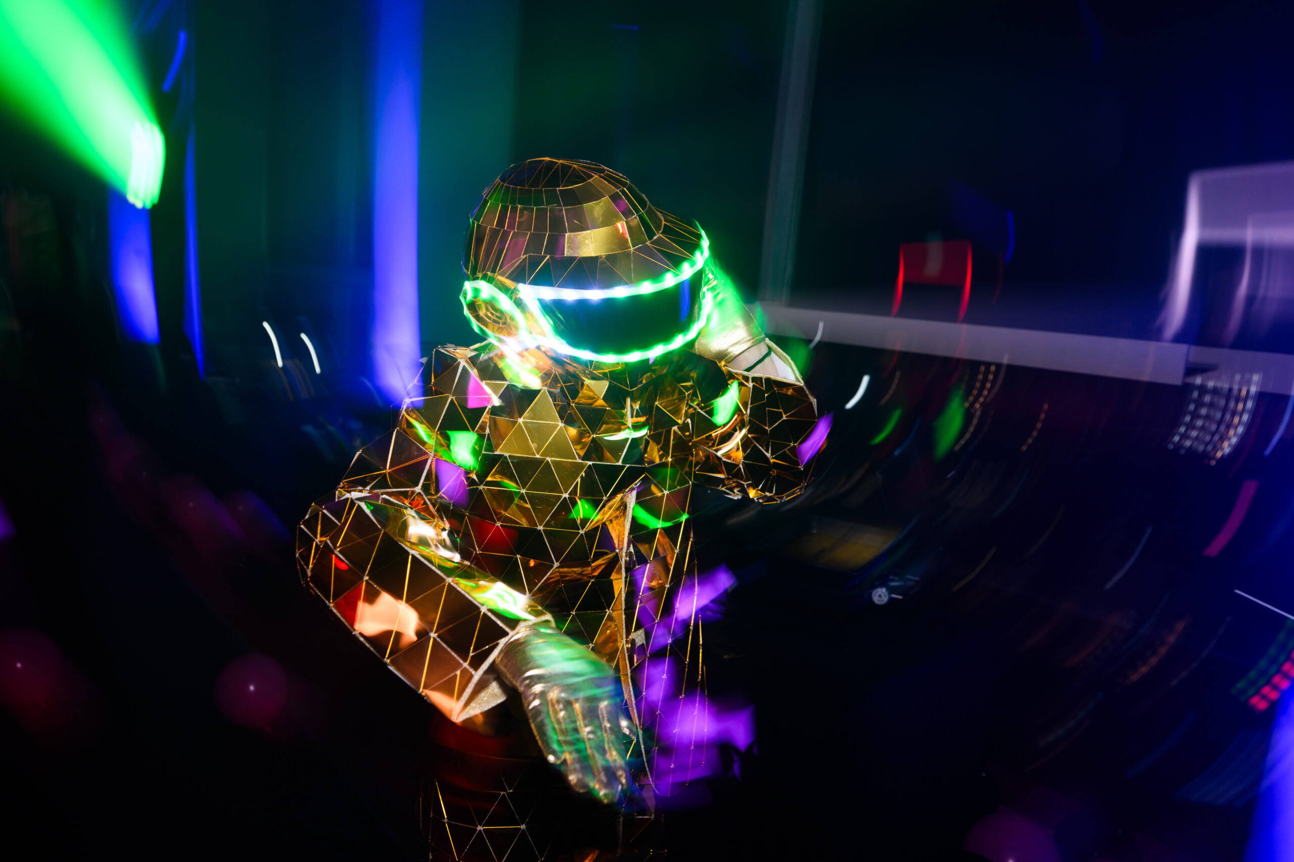 Large-scale corporate dinner and dance event in Singapore with themed decorations and live entertainment